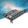 PCI Express Expansion Card Stable Power Easy Access 7 Port PCIE Expansion Card Easy  High Speed  for HDD