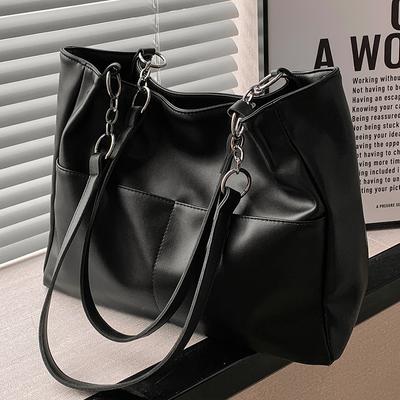 Sac à main en PU souple de grande capacité pour femme, sac à bandoulière polyvalent pour le printemps et l'été, sac fourre-tout de voyage de haute qualité pour femme