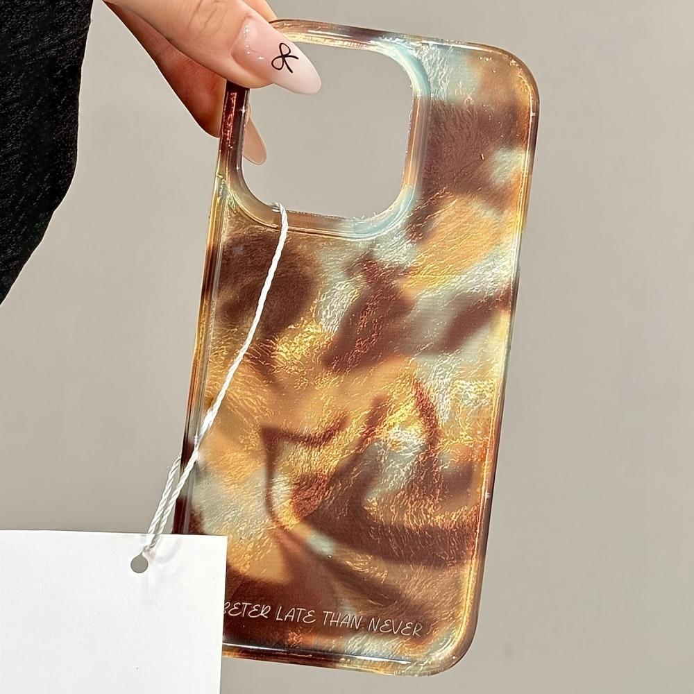 Korean Artistic Glitter Gradient Tinfoil Pattern Case for iPhone 17 16 Pro Max 13 15 Pro 12 14 11 16e 7 8 Plus XS XR Retro Cover