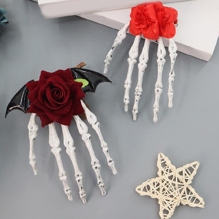 Festive Skull Hair Clip Secure Hold Design Comfortable Plastic Hairpin Ideal For Halloween Outfits And Cosplay Enthusiasts