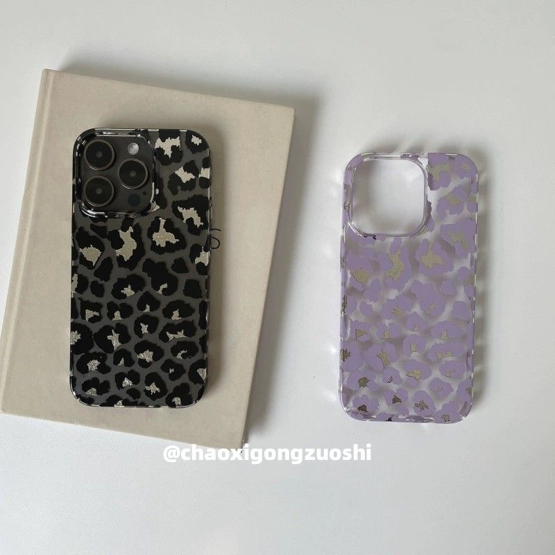 Fashion Leopard print Pink Purple Soft Phone Case For iPhone 17 15 14 12 13 11 16 Pro Max Air XR X XS 12 13 MINI Y2k Back Cover