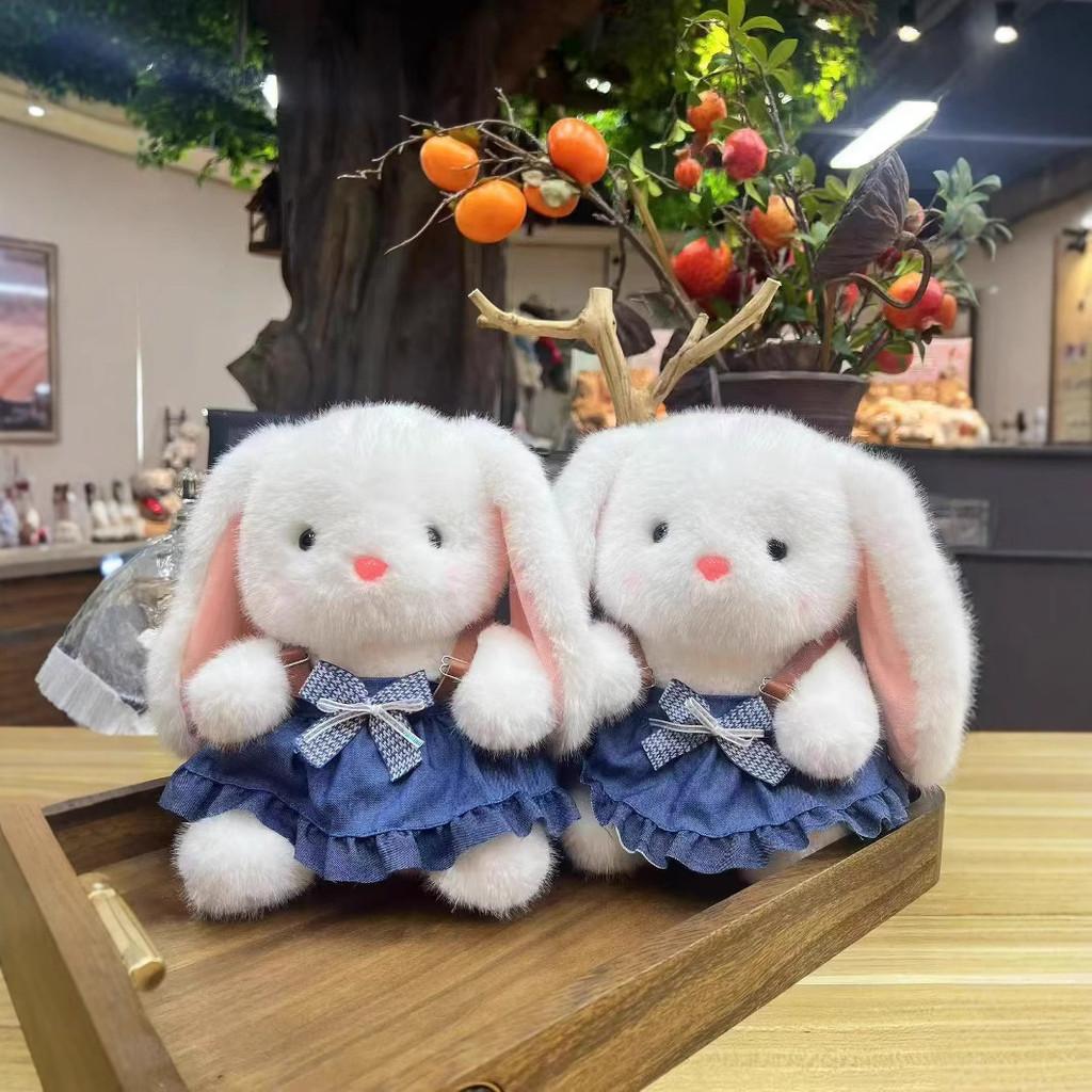 Rabbit Skirt Strap Plush Toy With Bowknot Doll Childrens Toy Holiday Gift