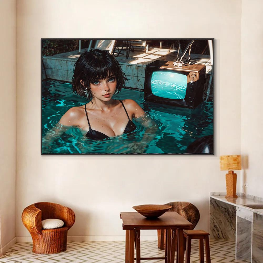 Surrealistic Game Anime Girl Fashion Sexy Girl Portrait Artwork Poster Canvas Paintings Wall Art Pictures Home Decor