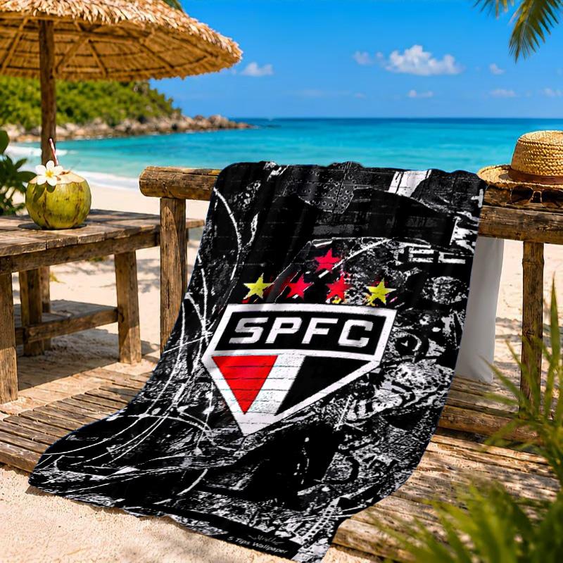 Spfc Team Crest Design Printed Microfiber Beach Towel, Soft And Absorbent, Quick-Dry, Ideal for Summer Travel, Beach Essential, Swimming Pool