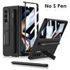 Bracket Leather Pen Slot Cover For Samsung Galaxy Z Fold 4 Case Hard Full Protection Cover With Front Film (No Pen )