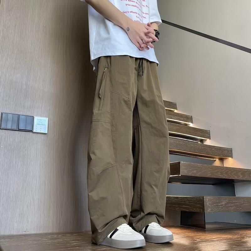 Summer New American Trendy Brand Large-size Overalls Men's Loose and Enlarged Straight Casual Pants Outdoor Charging Trousers
