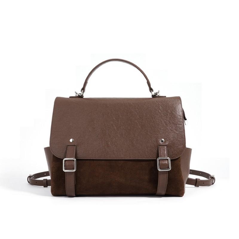 

Premium Women s Leather Simple Versatile Commuting High-quality Leopard Print Backpack Handbag 28x12x23cm коричневий