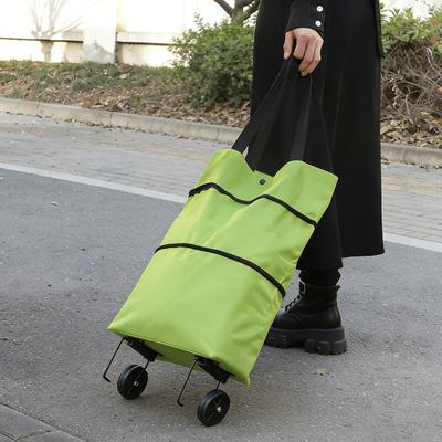 Opvouwbare Boodschappentrolley op Wielen Heavy-Duty Waterdichte Oxford Stof Inklapbare Boodschappentas met Stille Wielen Rollende Boodschappentrolley