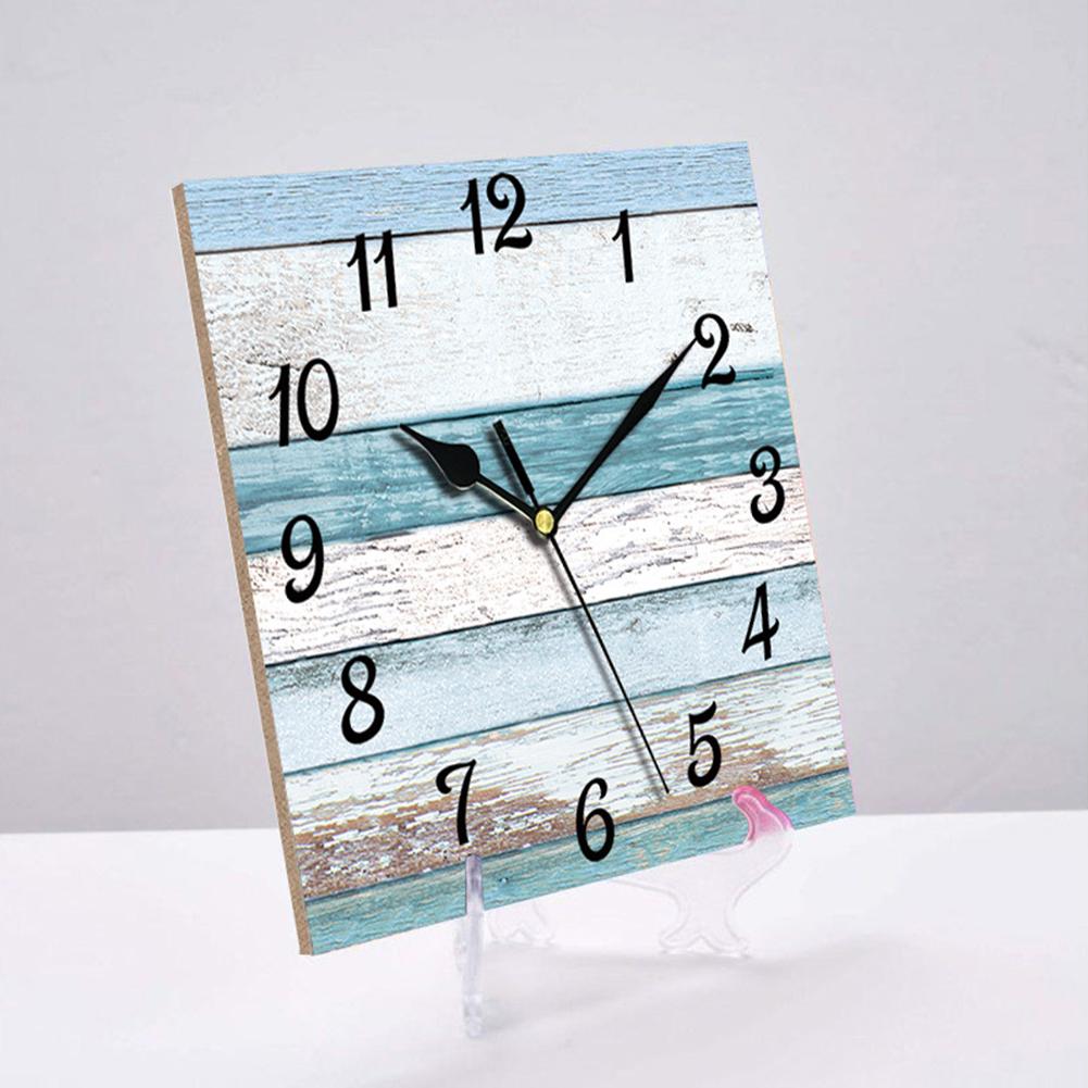 Wooden Square Wall Clocks Silent Non ticking Battery Powered For Home Kitchen Living Room Office Decor