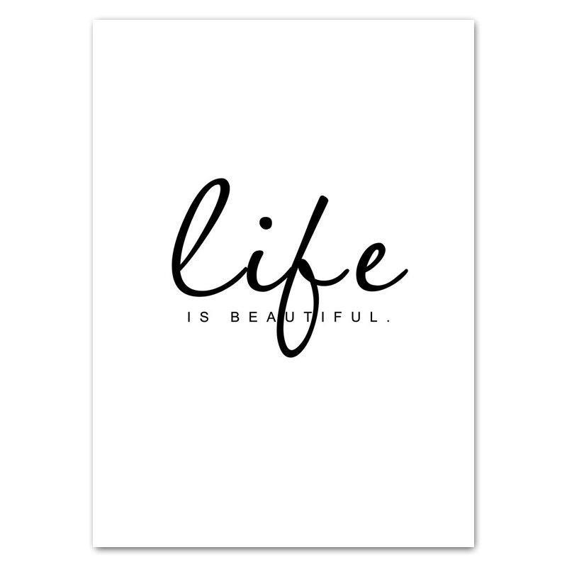 Makeup Girl Wall Pictures Art Print Life Beautiful Quote Canvas Painting Red Lip Art Poster Eyelash Wall Decor HD2705