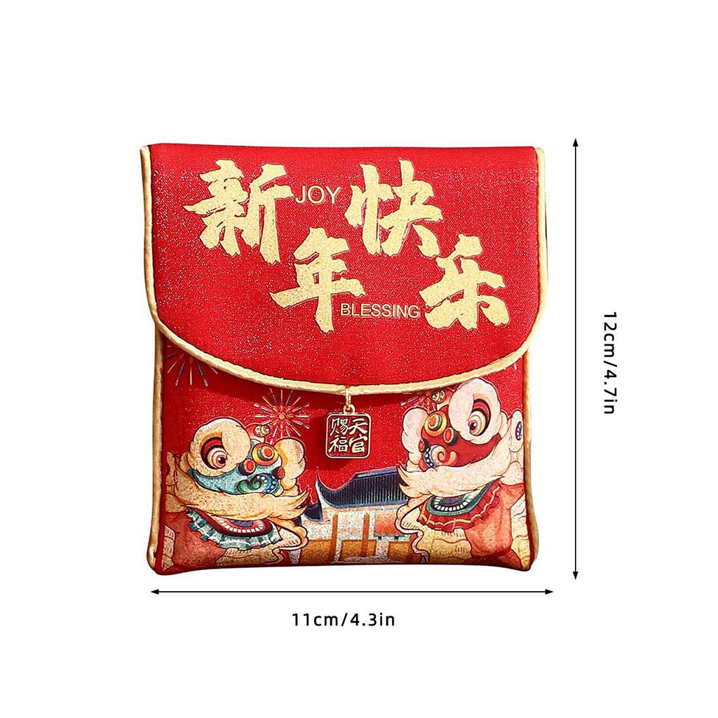2026 Cloth Embroidery Red Packets Chinese New Year Cash Gift Bags Cartoon Horse Blessing Lucky Red Envelope for Spring Festival