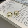 Gold White Versatile Plated Ring With Contemporary Geometric Shape For Elegant Women