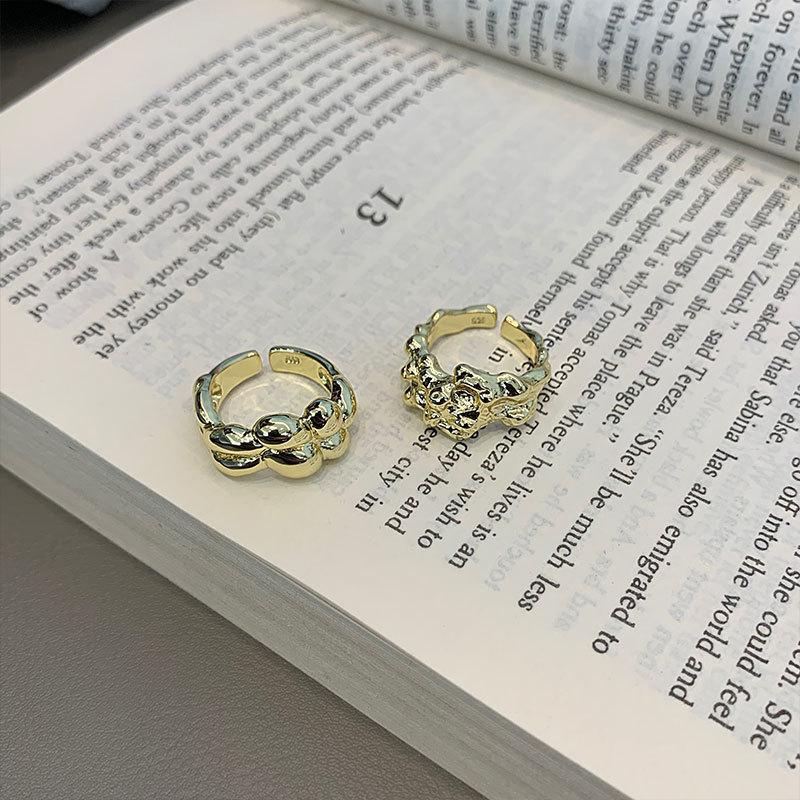 Gold White Versatile Plated Ring With Contemporary Geometric Shape For Elegant Women