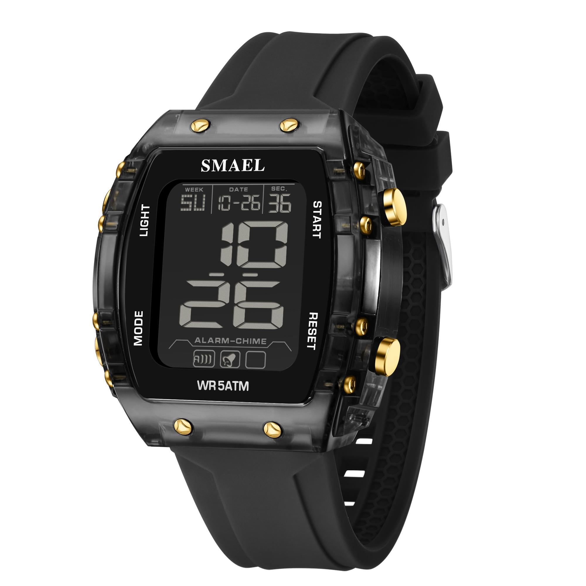 

New Watch Fashion 8108 Single Display Square dial Waterproof 5Bar Alarm Shock Resistant For Men Watch