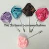 Handmade Rose Fabric Brooch: Men's Suit Accessory
