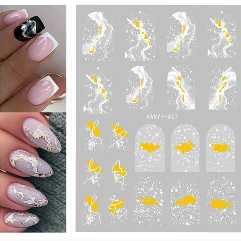 Zurück Kleber Aufkleber 3D Nagel Aufkleber Schwarz Weiß Geometrische Zeichnungen Designs Nagel Aufkleber Dekoration Für Nail Art Schönheit