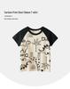 27kids Boys' Dinosaur Cartoon Raglan T-Shirt, 2025 Summer Collection.