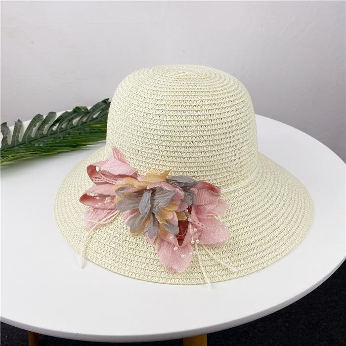 Hat Women's Summer Short Brim Straw Hat Flower Sun Hat Summer Foldable Sun Hat Sunscreen Beach Hat Sun Hat