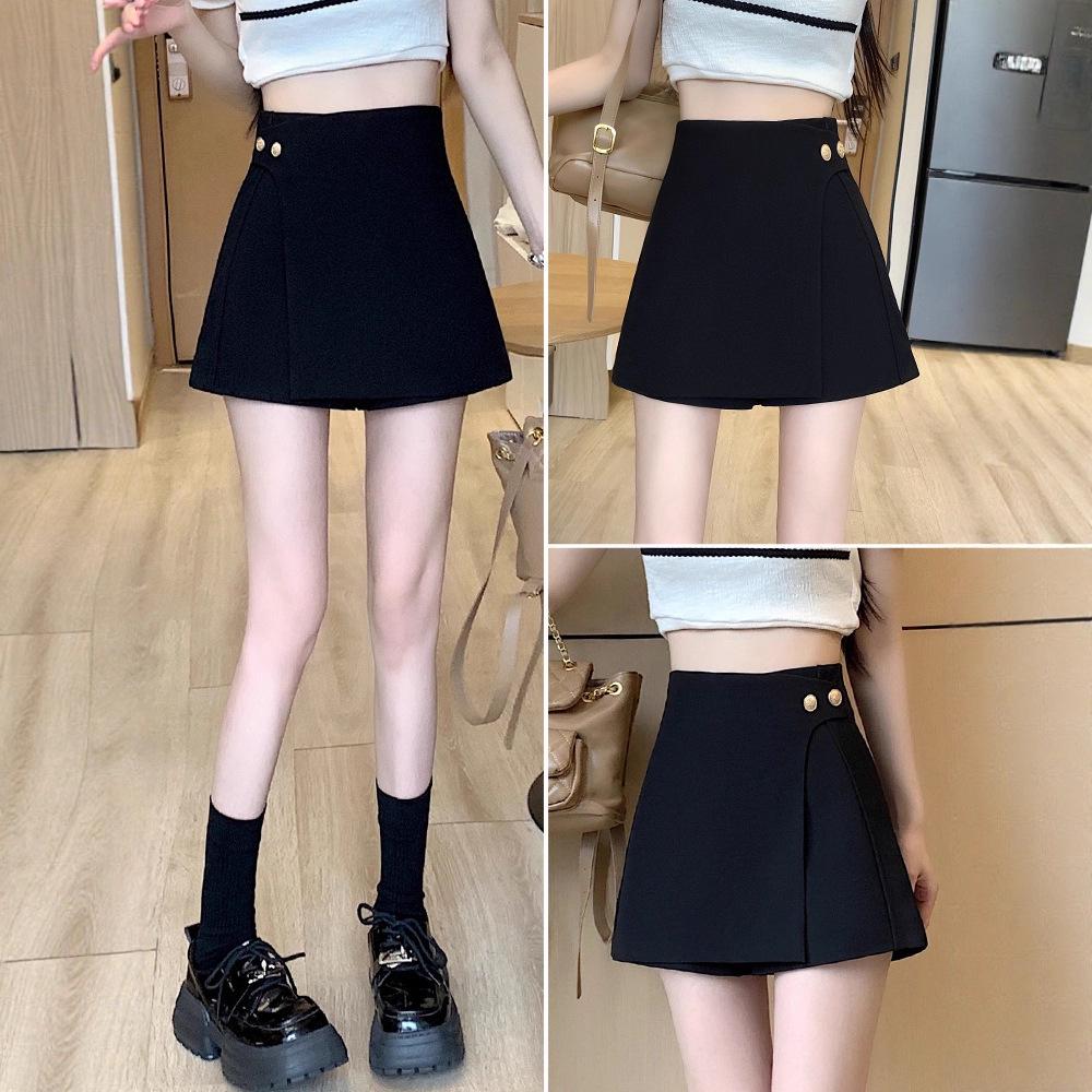High-Waisted A-Line Summer Skort: Women's Fashion Loose-Fit Wide-Leg Shorts