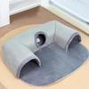 U Shape Cat Tunnel Bed For Indoor Kitten Cave Play Pet Supplies Seasonal Cat Couch with Hanging Plush Ball Toy