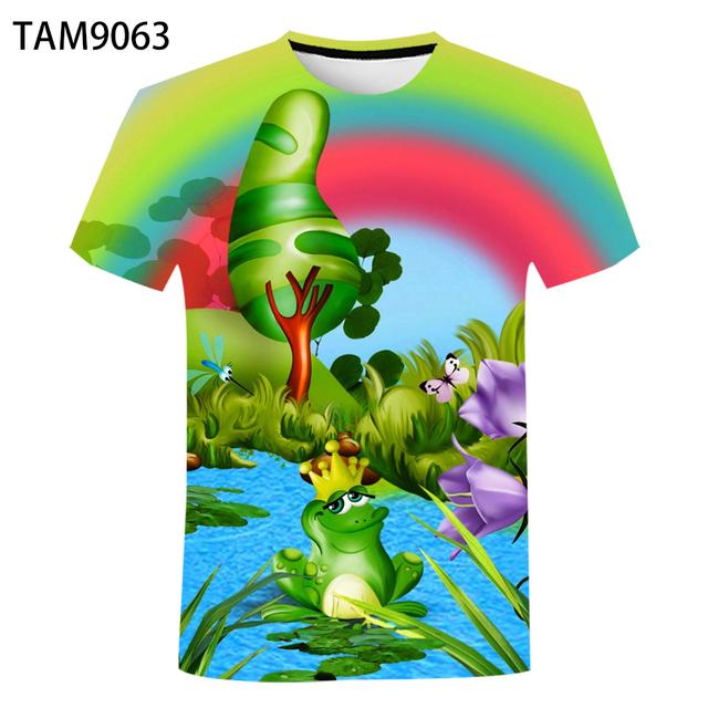 Evropská a americká nová personalizovaná řada Funny Frog 3D tisk Léto Pánské Dámské Tričko nadměrné velikosti Street Styl