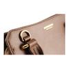 Burberry Brown Leather Mini Tote Handbag With Vintage Check Side Panels For Daily Use