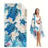 Exquisite Turtle Print Summer Beach Towel, Ideal for Vacation Pool Beach Men Women