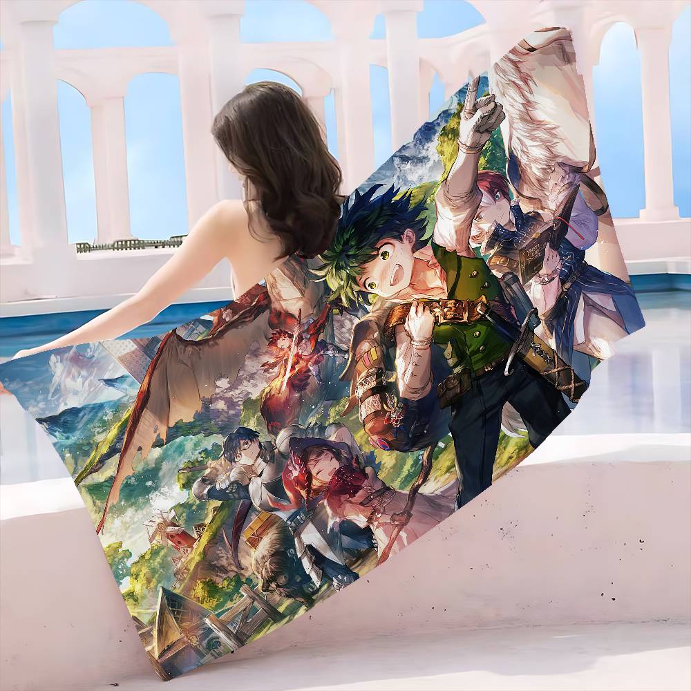 My Hero Academia Cool Cartoon Microfiber Blanket Quick Drying Beach Towels Oversized Printing Super Absorbent Pool Towel Blanket
