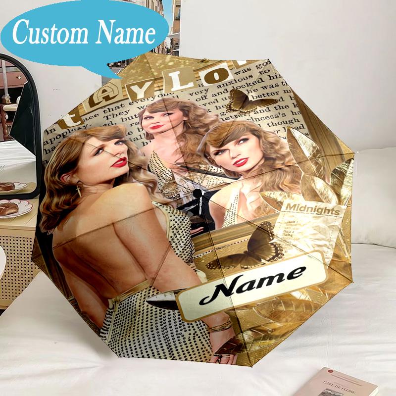 Custom Name Umbrella Taylor Art Umbrella 8-Frame for Travel, Camping, Casual Lightweight Portable, Essential for Family Gifts