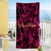 Rose Personalized Text Beach Towel High Absorbency & Quick-Dry Suitable for Swimming Gym Camping Yoga Vacation