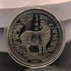 1 szt. 2027 Rok Kozła Monety Pamiątkowe Kolekcjonerska Dekoracja Metalowe Rzemiosło Zodiakalna Kozła Medal Pamiątkowy Prezent Noworoczny