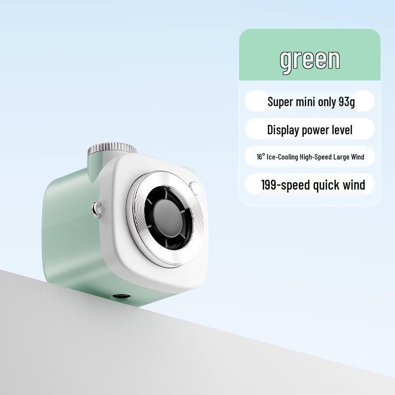 

Portable Cross-border USB Neck Fan: Mini Clip-On for Outdoor Sports 2000mAh зелений