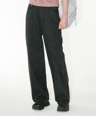 NOIAGO Noi1794 Modern Striped Denim Pants (Black)