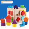 Wooden Childrens Educational Shape Sorting Blocks With Building Toys For Early Learning Development
