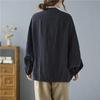 Damen Langarmjacken Herbst Vintage-Stil Alleskönner Locker Bequem Baumwolle Leinen Weiblich Lässige Mäntel
