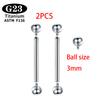 Implantatgrad Titan ASTM F136 Innengewinde Gerade Barbells Zungenring Ohrringe Piercing Schmuck Stange 2/5/50 Stück/Los