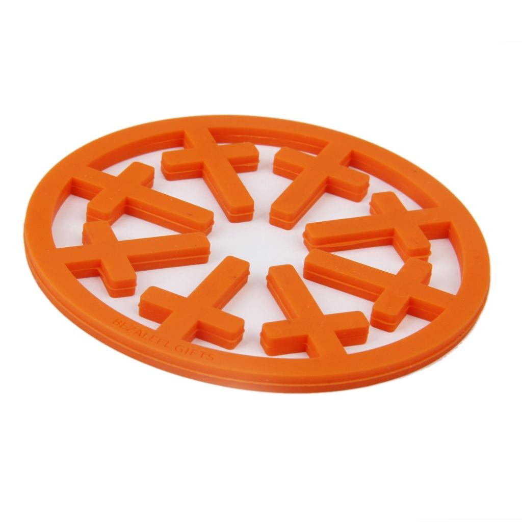 Silicone Cross Pattern Coaster Cup Table Multifunction Mat Christian Orange