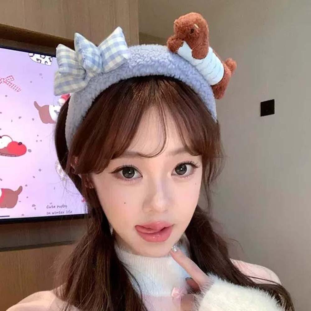 Moon Red Plush Headband Hair Accessories Cartoon Monkey Hairband Sweet Dachshund Hair Hoop Girls