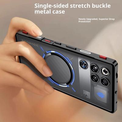 For ZTE Nubia RedMagic 11 Pro 5G/11 Pro+ 5G Magnetic Case Aluminium Alloy PC Matte Phone Cover Pop-Up Snap Lock