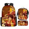 Animation ONE PIECE schoolbag three-piece play peripheral backpack large capacity middle school student outdoor campus computer bag