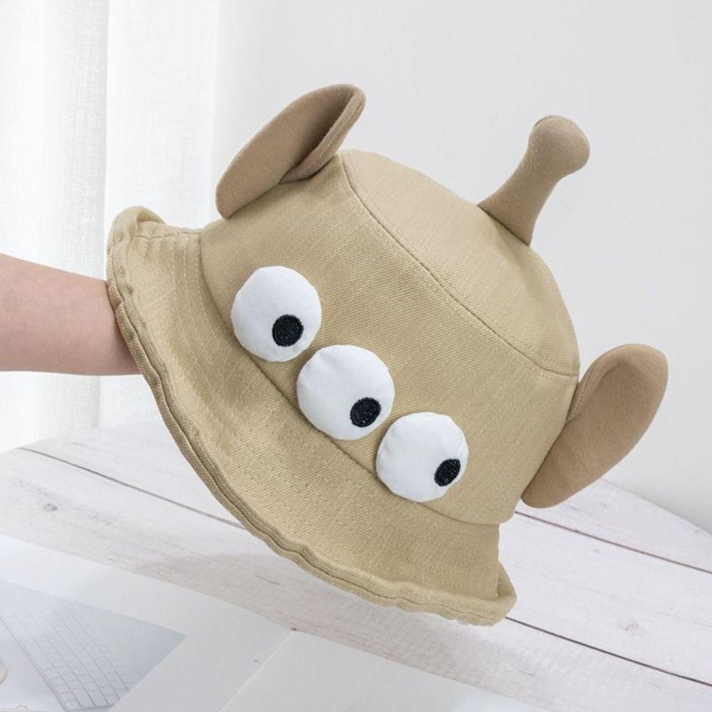 Foldable Three Eyes Bucket Hats Lightweight Cartoon  Sun Hat Funny Big Ear Fisherman Hat  Outdoor