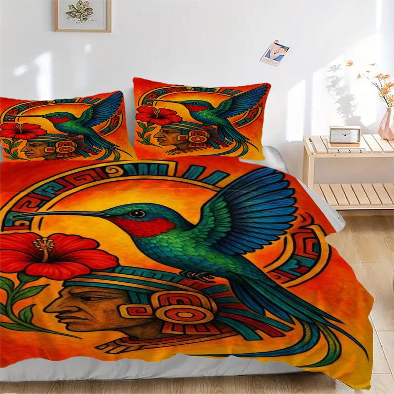 

3pcs Hummingbird Design Duvet Cover Set, 1 Duvet Cover + 2 Pillowcases (No Insert), High-Definition Print, Home & Dorm yy251123022 135x200cm