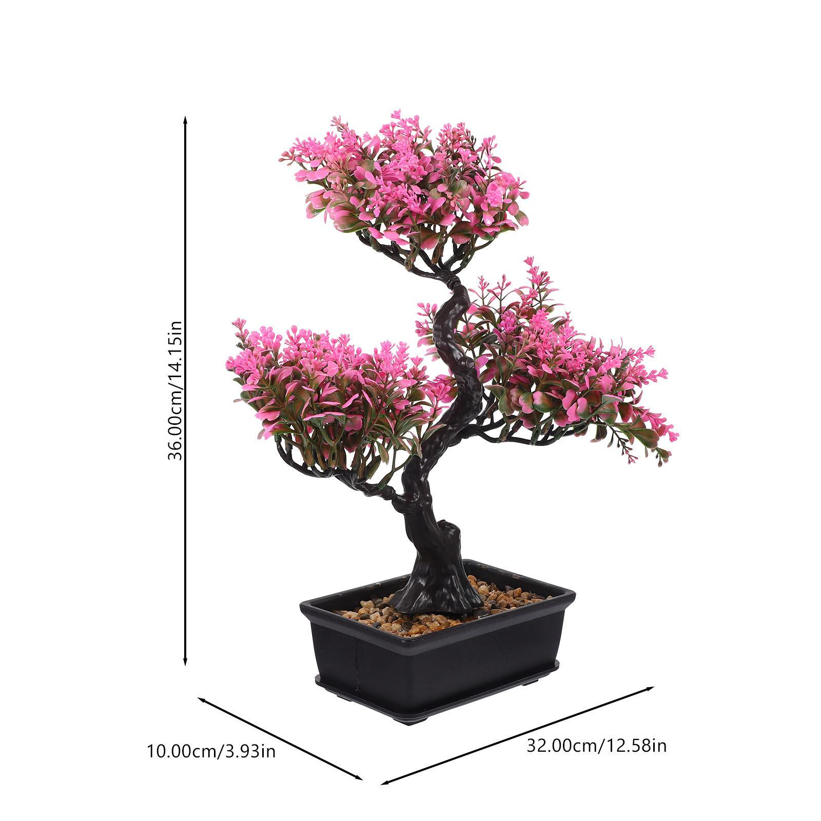 

Simulation Bonsai Artificial Green Plants Faux Potted Plants Ornament for Living Room Office Garden Decor Artificial Bonsai розовый