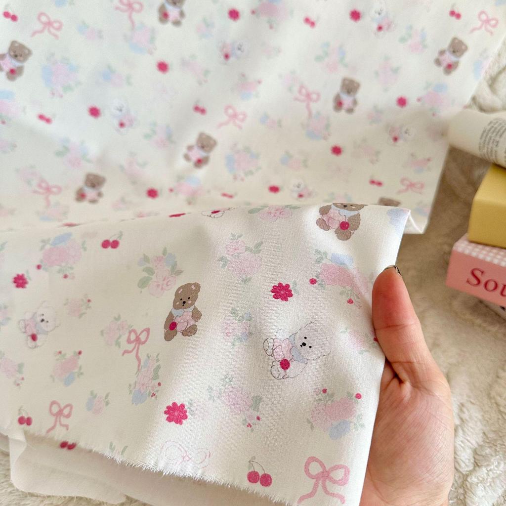 100% Cotton 40s Digital Korean Cartoon Fabric for Children's and Adult Clothing, Homewear, and Luggage