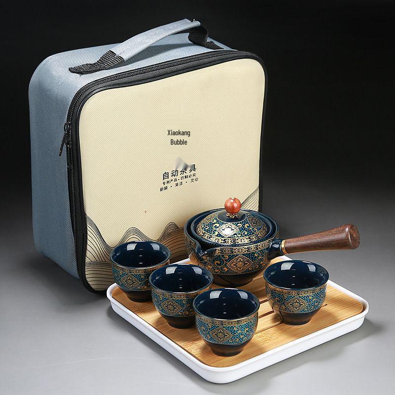 Xiaokang Portable Quick-Brew Travel Tea Set with Automatic Teapot