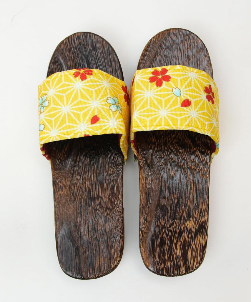 Japanese Burnt Paulownia [KYOETSU] [Kyoetsu] Sandals, Geta, Pattern, Wood, Women's (13, measurement_24_point_5_centimeters)