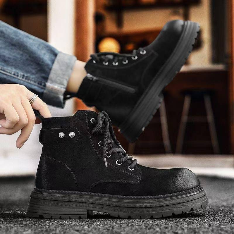 Motorrad Schuhe Männer Mode High Top Schuhe Chunky Ankle Stiefel Für Männer Casual Outdoor Turnschuhe Männer Punk Britischen Stil Männer der Stiefel