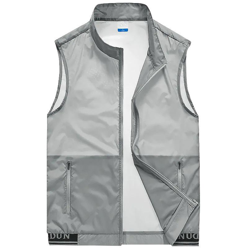 Summer Vest Men's Outdoor Breathable Stand Collar Quick Drying Waterproof Loose Casual Sports Vest