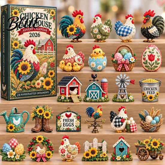 Pensierini per il Calendario dell'Avvento 24 Giorni Set Ornamenti Animali Bambini 2026 Acrilico 2D con Natale