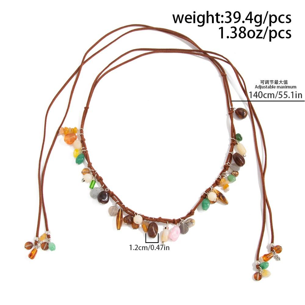Personalized Retro Ethnic Stone Necklace - Multi Functional Necklace and Belt, Women's Multi Functional Elegant Accessory